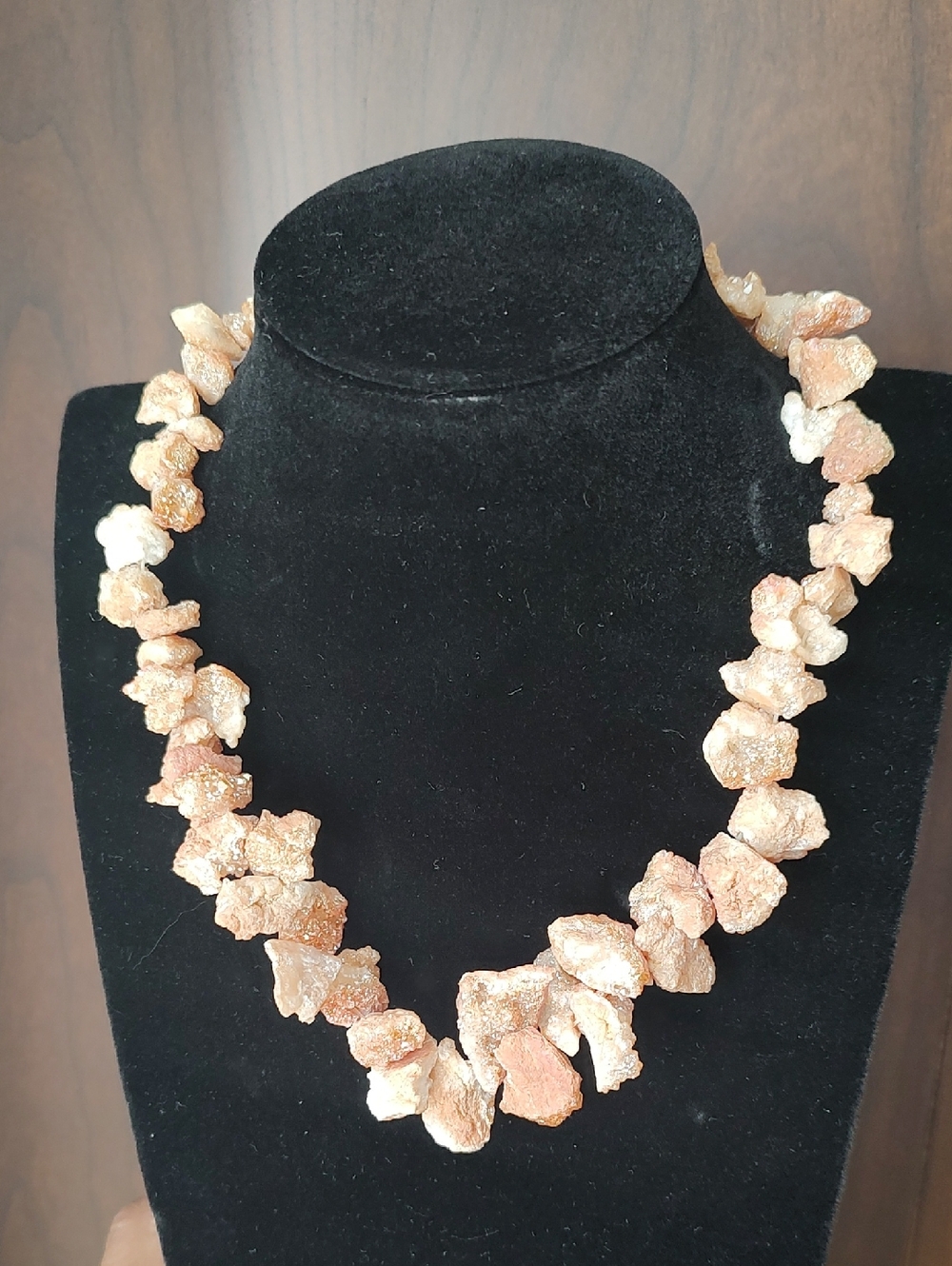Natural Peach Crystal Chip Necklace - Women Jewelry